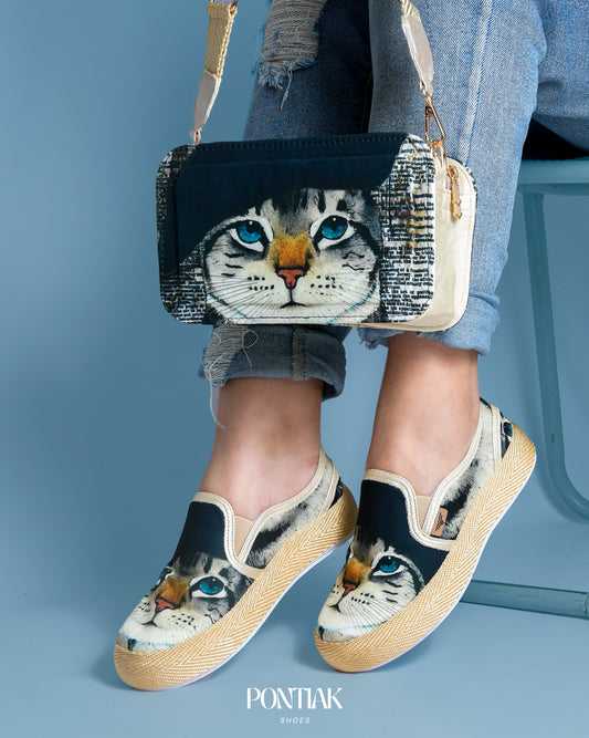 COMBO 8038 BOLSO BANDOLERO GATO BOINA