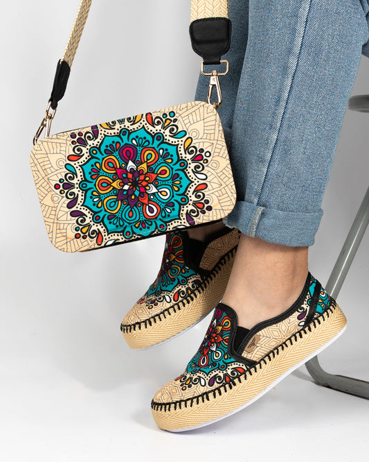Combo Menta Beige Bolso + Zapatos