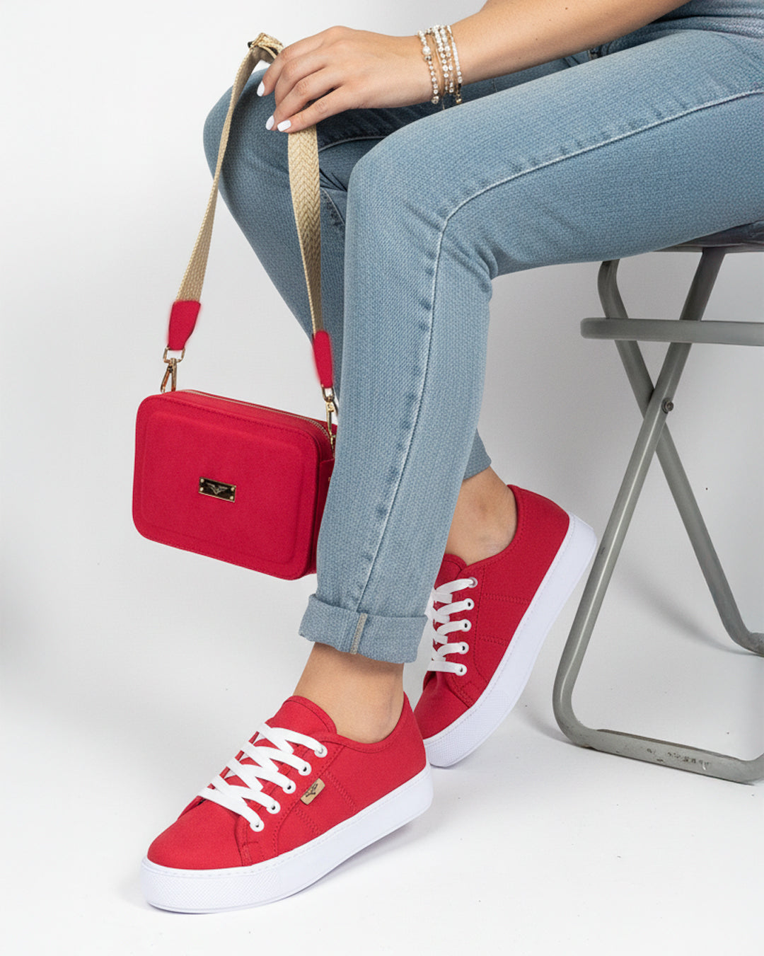 COMBO BANDY 8040 GAMUZA ROJO