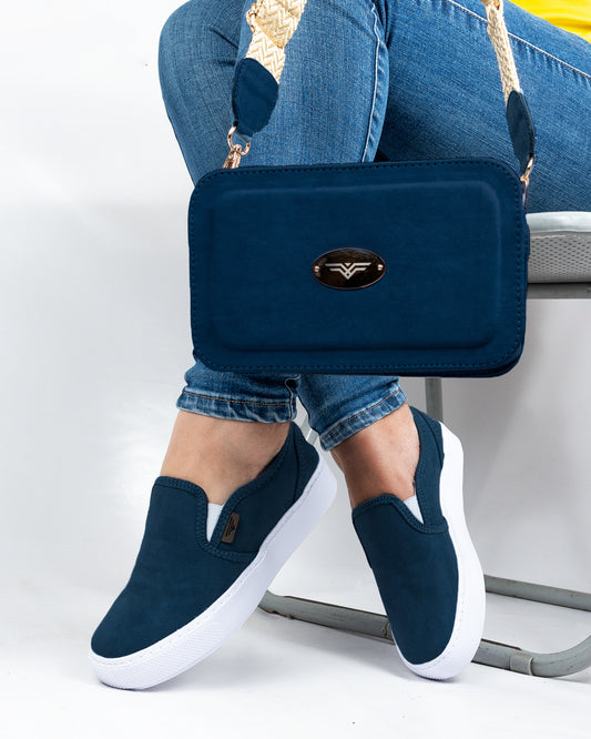 8038   COMBO GAMUZA AZUL OSCURO