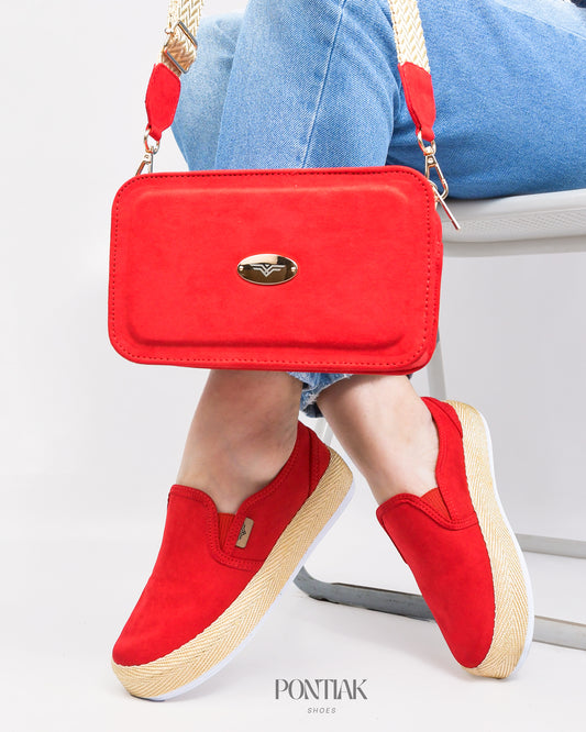 COMBO GAMUZA ROJO UNICOLOR