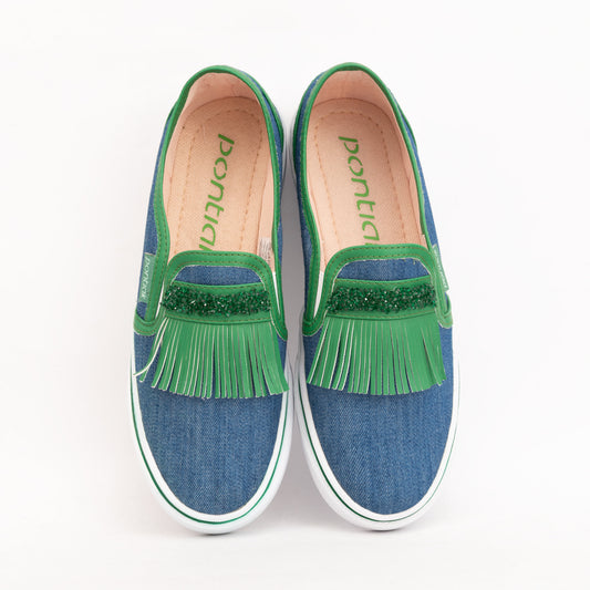 NIÑA JEAN CLARO X VERDE FLECO